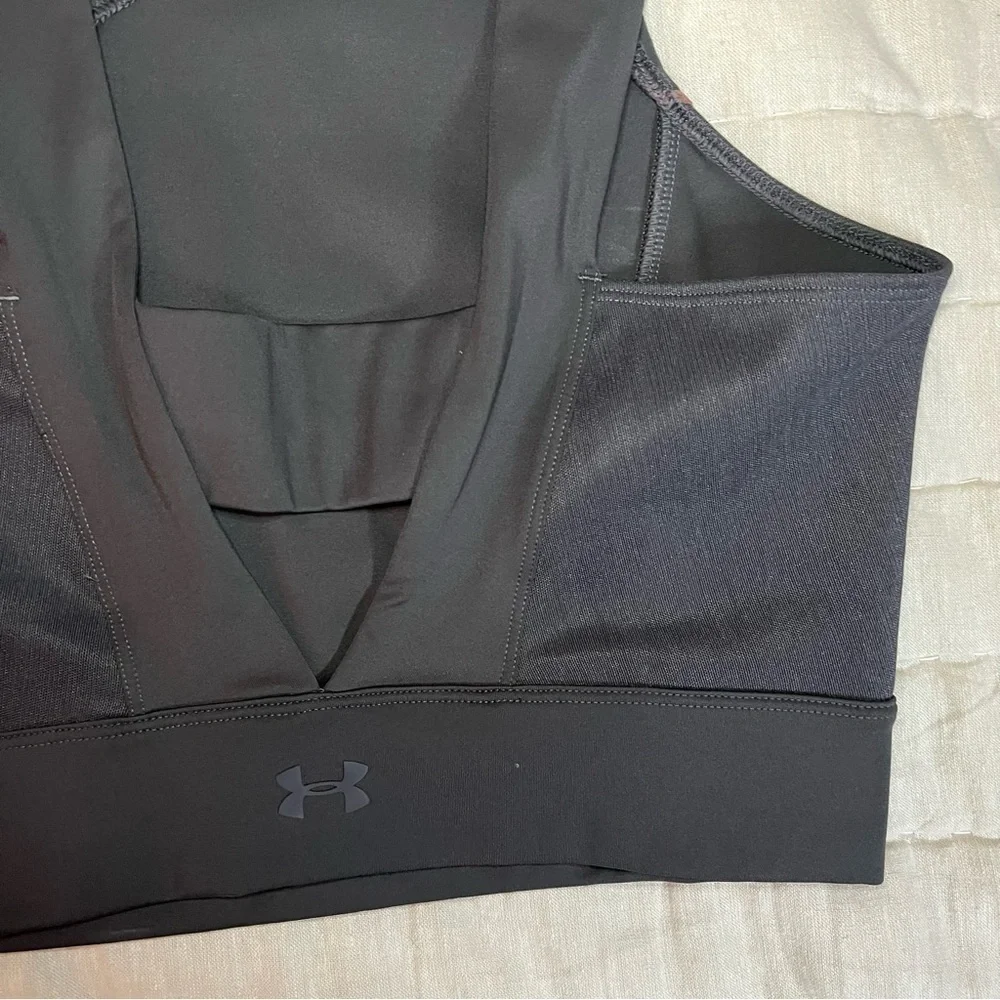 Under Armour Misty Copeland Asymmetrical Gray Sports Bra Crop Top Size Small